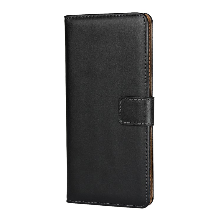 For Sony Xperia XZ3 Genuine Split Leather Wallet Case with Stand - Black-3