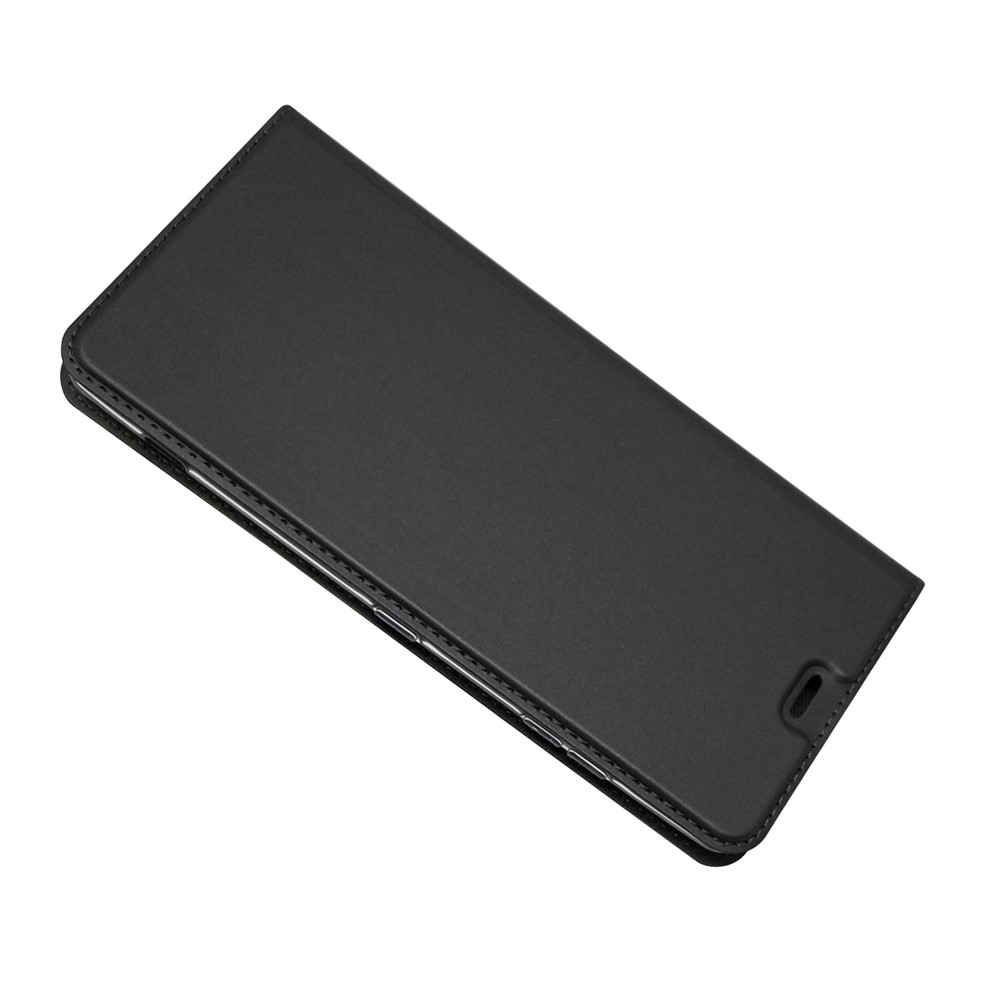 Case de Cuero de Soporte Automático Con Autos Con Ranura Para Tarjetas Para Sony Xperia XZ3 - Negro