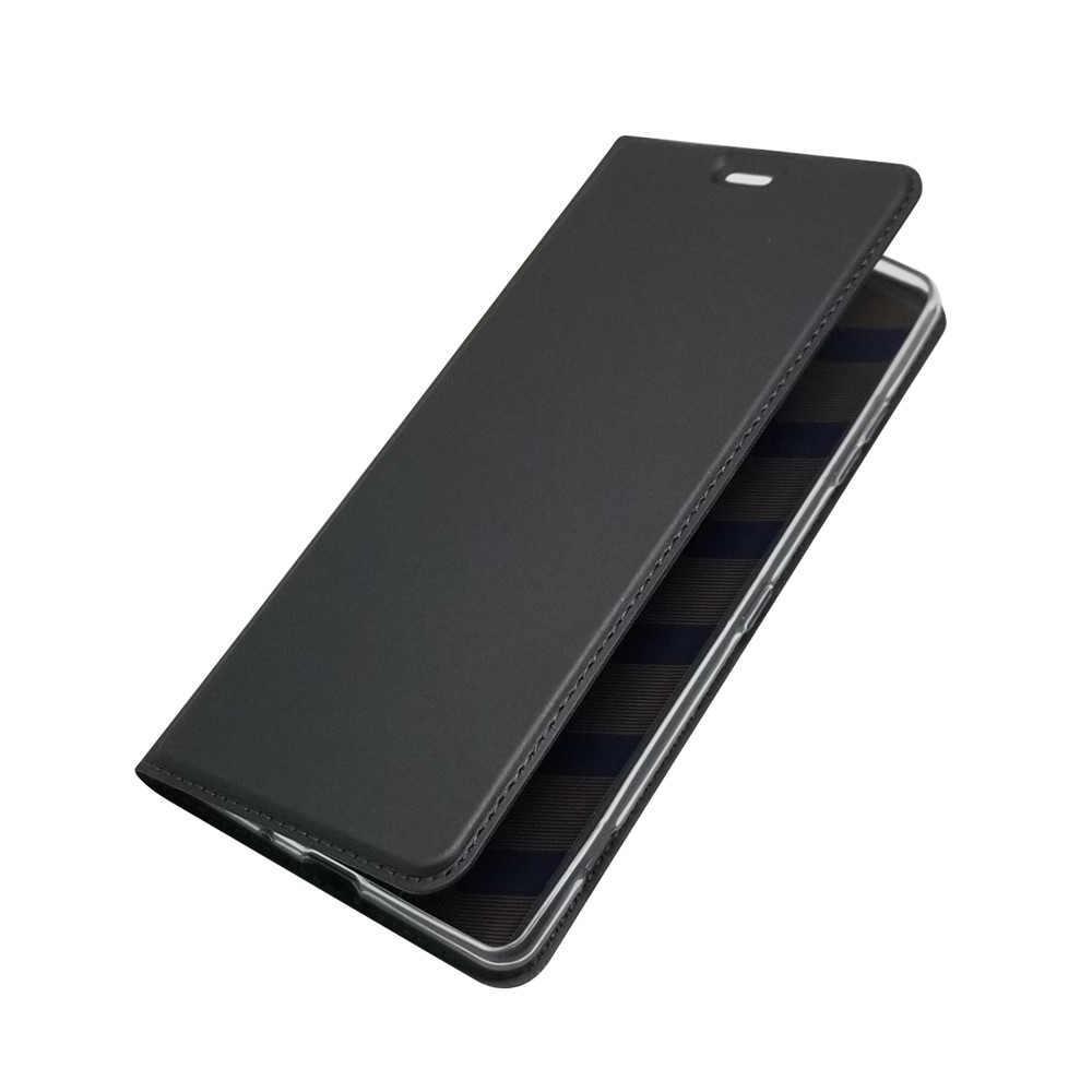 Case de Cuero de Soporte Automático Con Autos Con Ranura Para Tarjetas Para Sony Xperia XZ3 - Negro