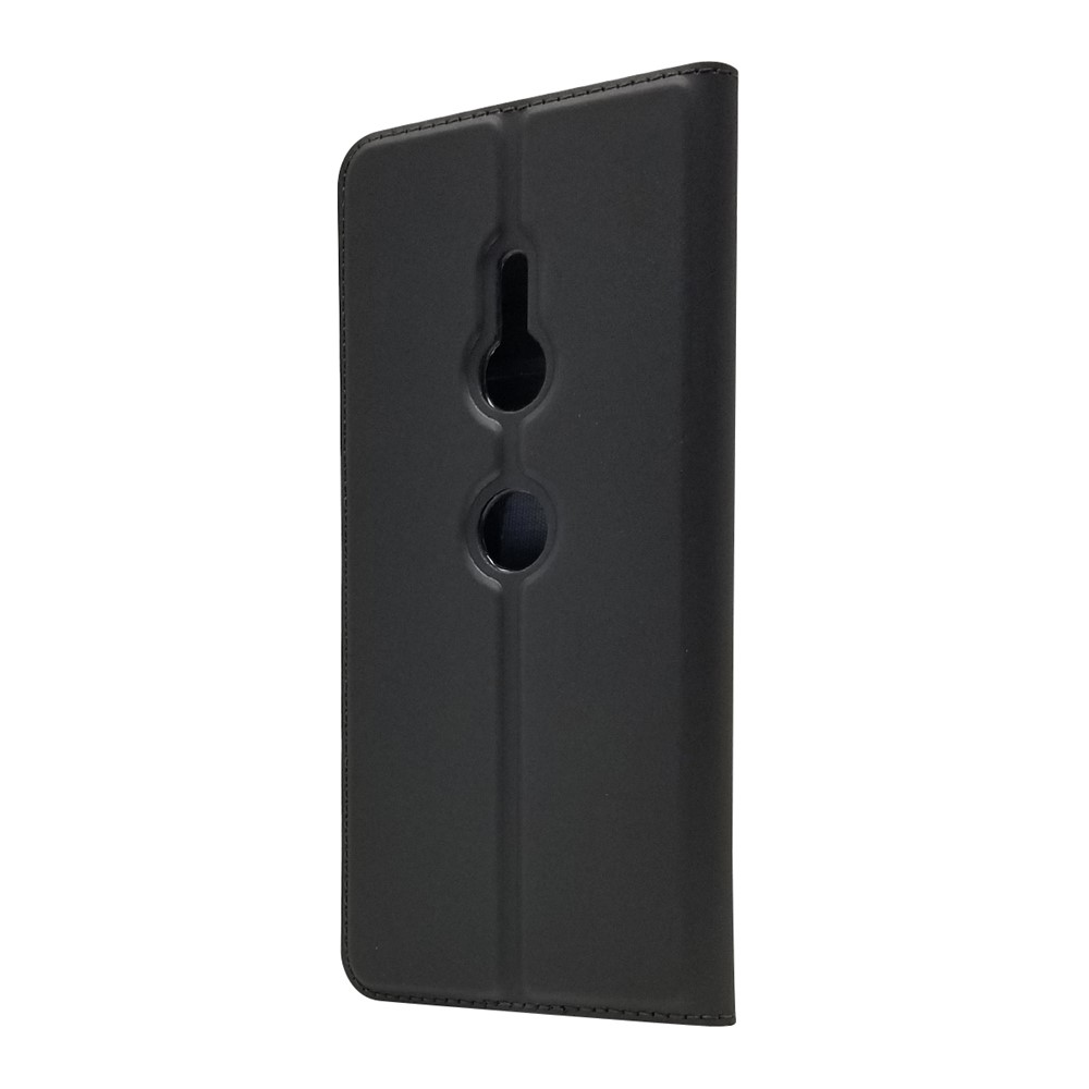 Case de Cuero de Soporte Automático Con Autos Con Ranura Para Tarjetas Para Sony Xperia XZ3 - Negro