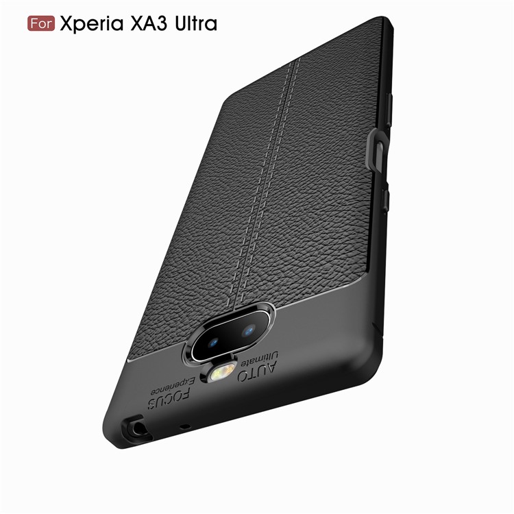 Litchi Skin TPU Mobile Phone Casing for Sony Xperia XA3  Ultra - Black-11