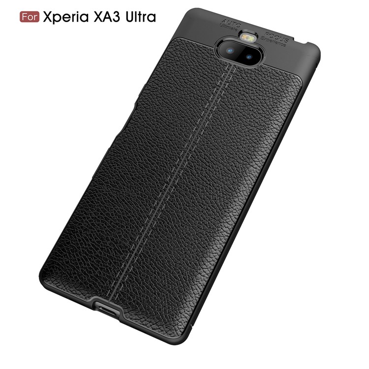 Litchi Skin TPU Mobile Phone Casing for Sony Xperia XA3  Ultra - Black-2