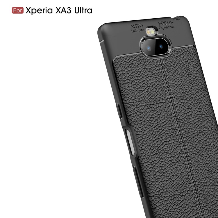 Litchi Skin TPU Mobile Phone Casing for Sony Xperia XA3  Ultra - Black-4