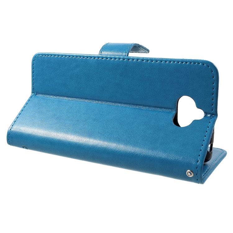 Imprint Butterfly Flower Magnetic PU Leather Protective Case for Sony Xperia 10 - Blue-4