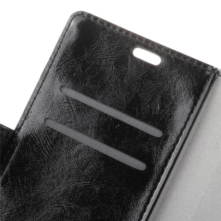 Crazy Horse Texture Wallet PU Leather Stand Phone Case for Sony Xperia XA3 Ultra - Black-6