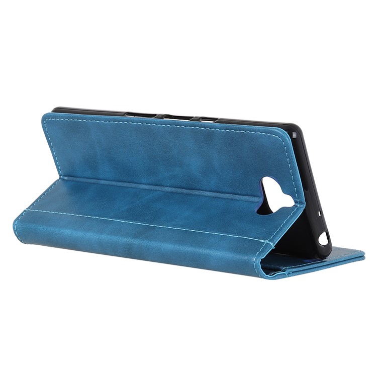 Rivet Decor PU Leather Mobile Phone Shell for Sony Xperia 10 - Blue-10