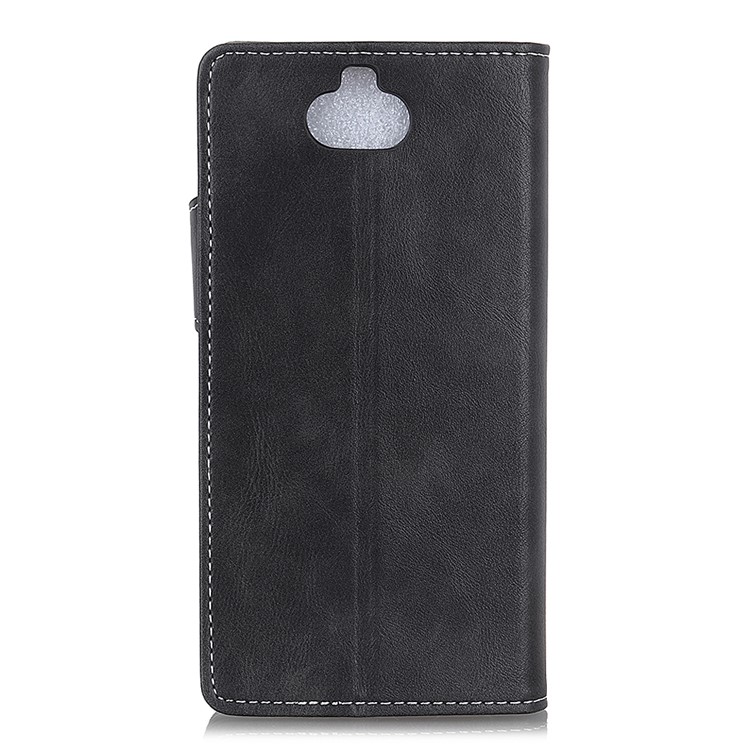 S-shape Textured PU Leather Stand Wallet Mobile Phone Case for Sony Xperia XA3 - Black-6