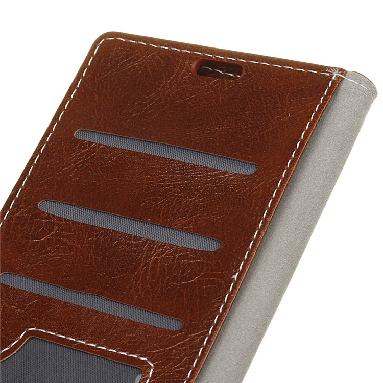 Vintage Crazy Horse Texture Leather Protector Cover for Sony Xperia XA3 - Brown-5