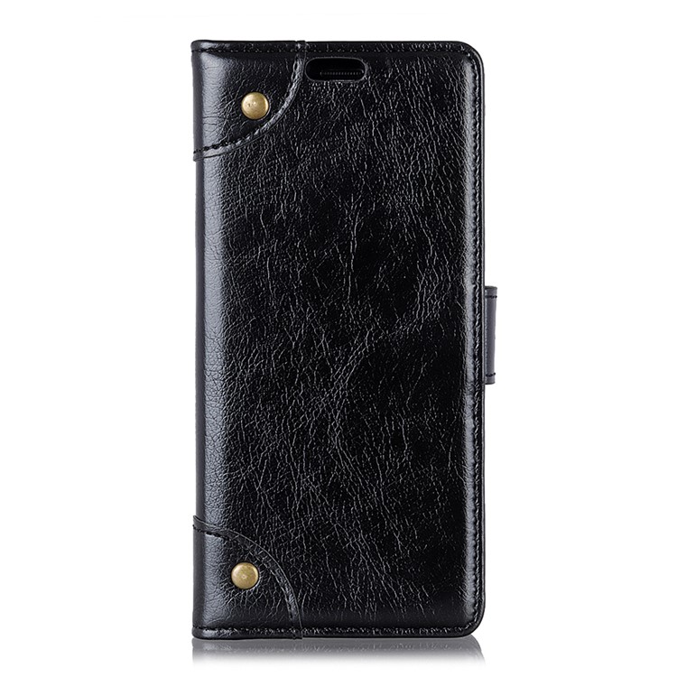 Textured PU Leather Wallet Stand Phone Case for Sony Xperia XA3 Ultra - Black-2