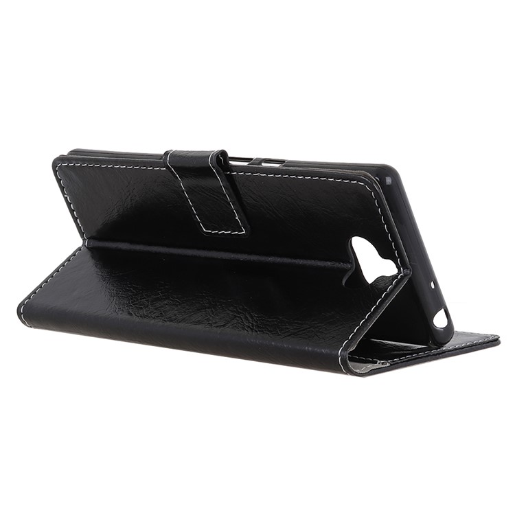 Crazy Horse Leather Wallet Case for Sony Xperia 10 Plus - Black-4