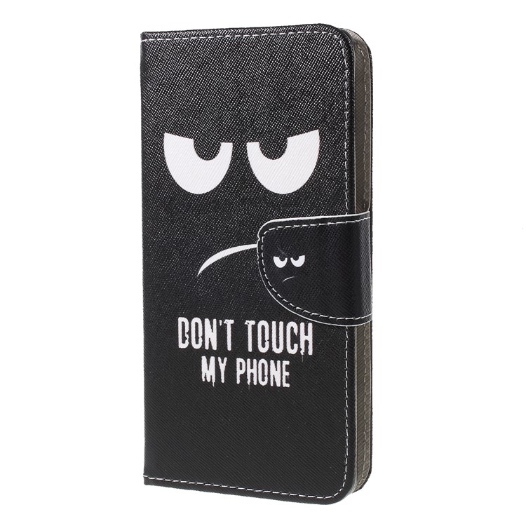 Cross Texture Patterned Wallet Leather Cover for Sony Xperia 10 - Do not Touch My Phone-3