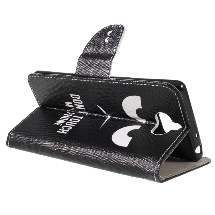 Cross Texture Patterned Wallet Leather Cover for Sony Xperia 10 - Do not Touch My Phone-5