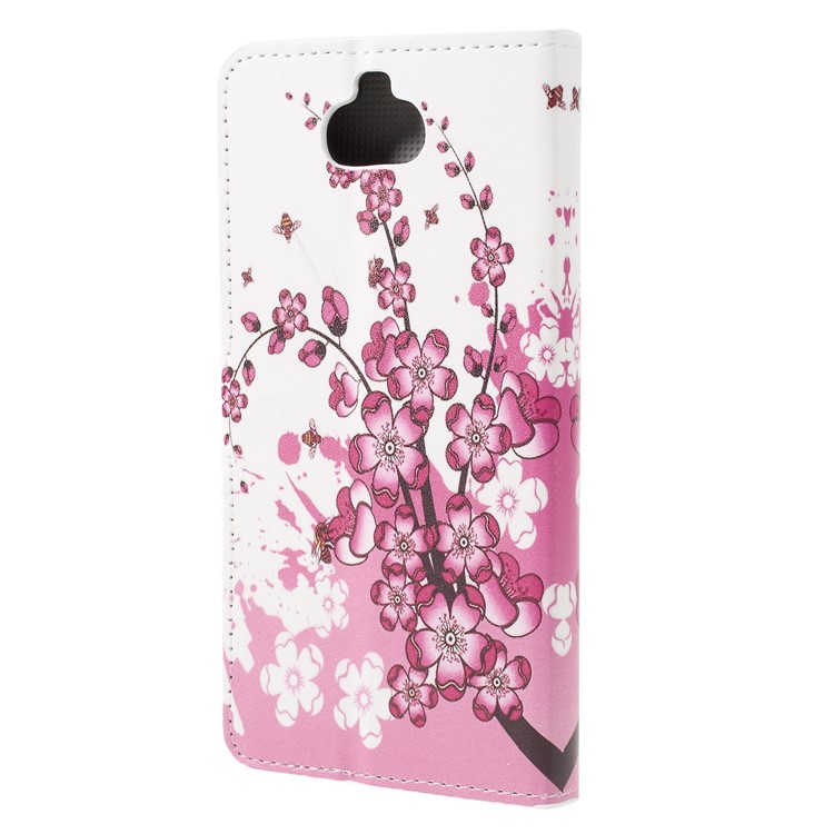 Pattern Printing Leather Magnetic Wallet Stand Flip Case for Sony Xperia 10 - Peach Flower-2