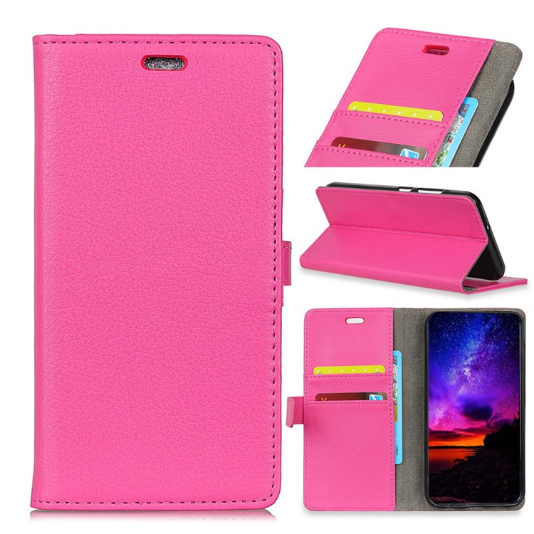 Litchi Texture Wallet Stand Leather Shell Case for Sony Xperia L3 - Rose-1