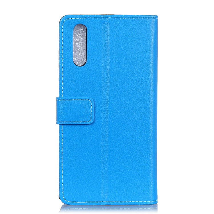 Litchi Texture Wallet Stand Leather Mobile Casing for Sony Xperia L3 - Blue-3
