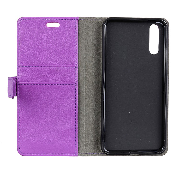 Litchi Texture Wallet Stand Leather Protective Shell for Sony Xperia L3 - Purple-5