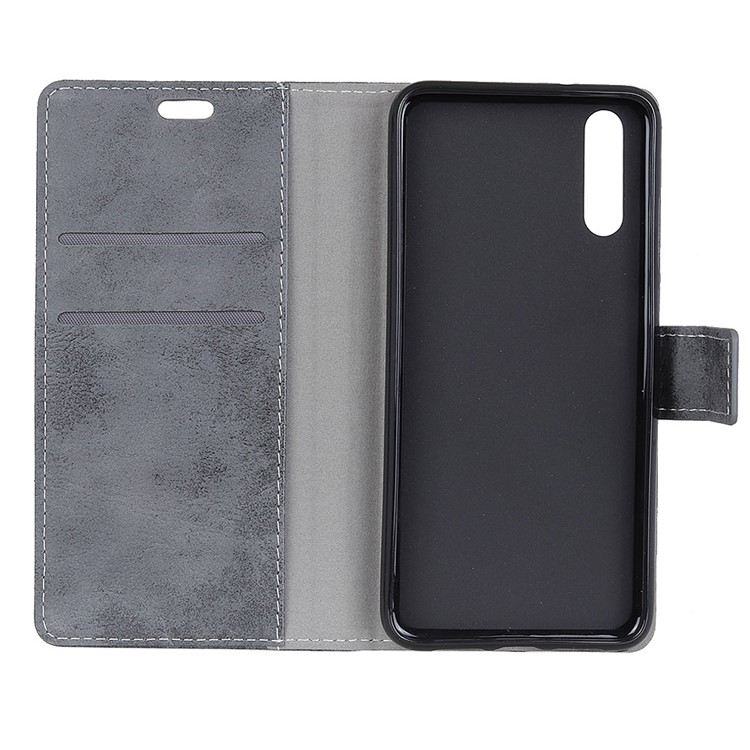 Vintage Style PU Leather Flip Phone Case for Sony Xperia L3 - Grey-4