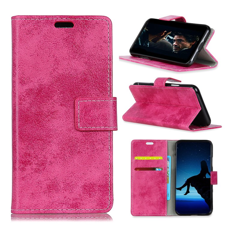 Vintage Style PU Leather Flip Phone Casing for Sony Xperia L3 - Rose-1