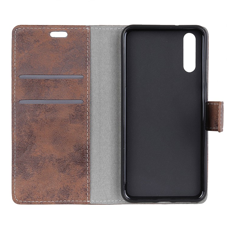 Vintage Style PU Leather Protective Shell for Sony Xperia L3 - Brown-4