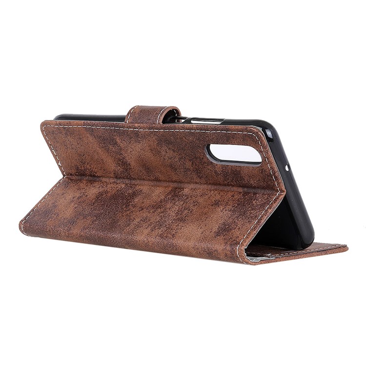 Vintage Style PU Leather Protective Shell for Sony Xperia L3 - Brown-7