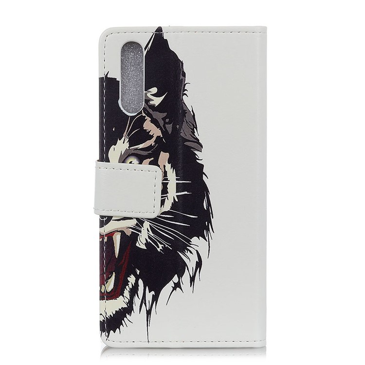 Pattern Printing Leather Wallet Phone Accessory Case for Sony Xperia L3 - Fierce Tiger-3