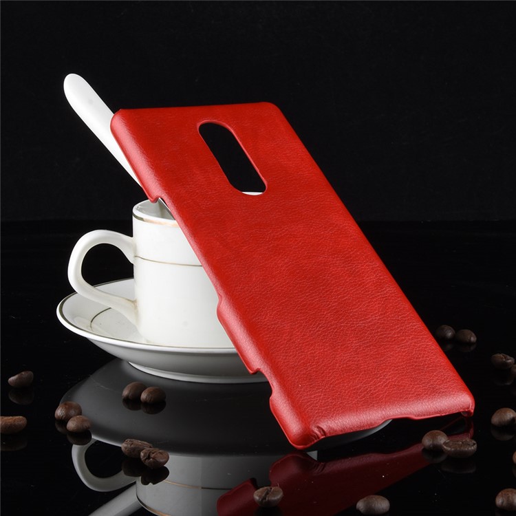 Litchi Texture PU Leather Coated Plastic Hard Case for Sony Xperia 1 - Red-1