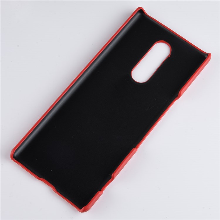 Litchi Texture PU Leather Coated Plastic Hard Case for Sony Xperia 1 - Red-6