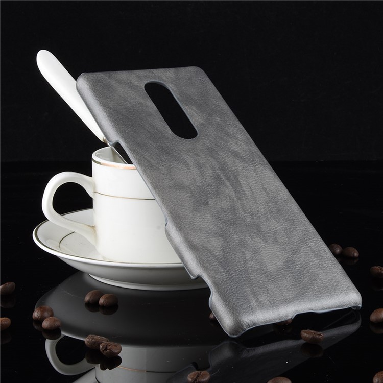 Litchi Texture PU Leather Coated Plastic Phone Cover for Sony Xperia 1 - Grey-1