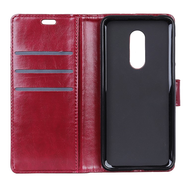 Crazy Horse Magnetic Stand Wallet Leather Mobile Phone Shell for Sony Xperia 1 - Red-6