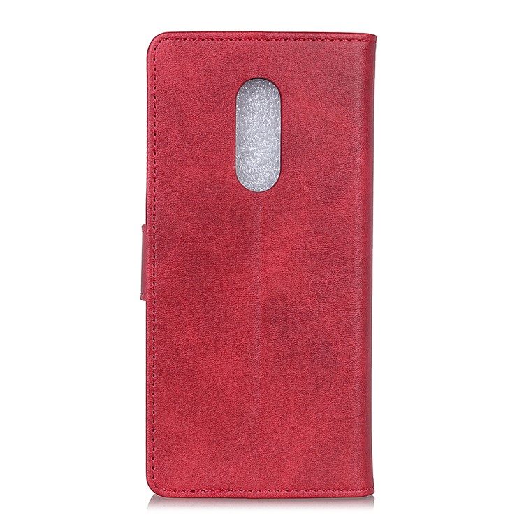 Matte PU Leather Wallet Stand Phone Cover for Sony Xperia 1 - Red-6