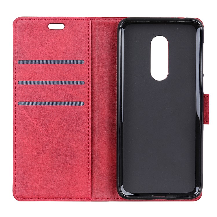 Matte PU Leather Wallet Stand Phone Cover for Sony Xperia 1 - Red-7