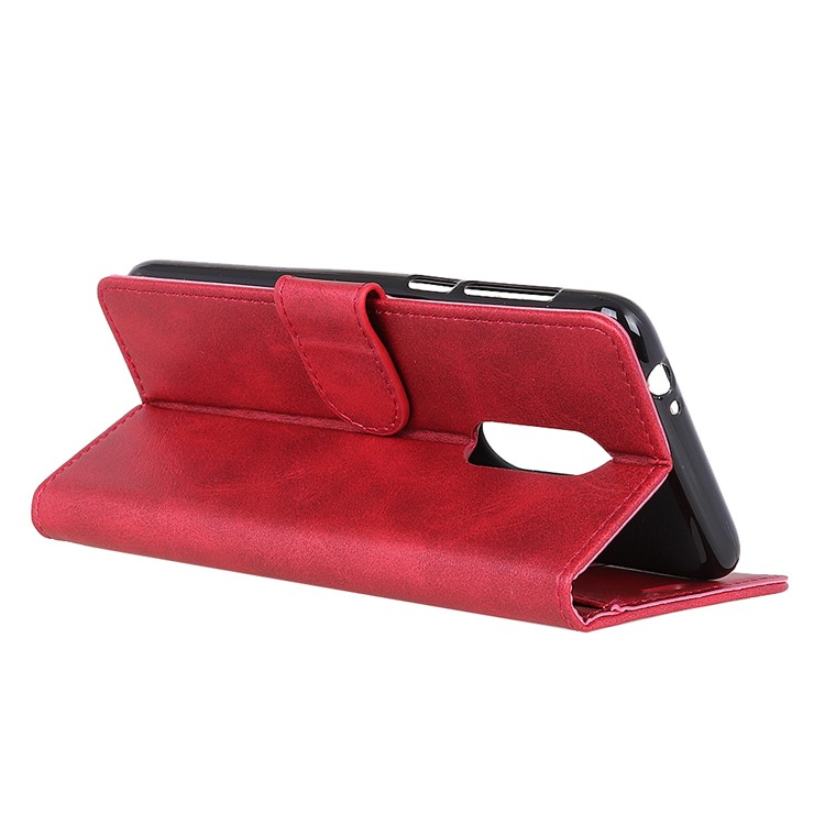 Matte PU Leather Wallet Stand Phone Cover for Sony Xperia 1 - Red-8