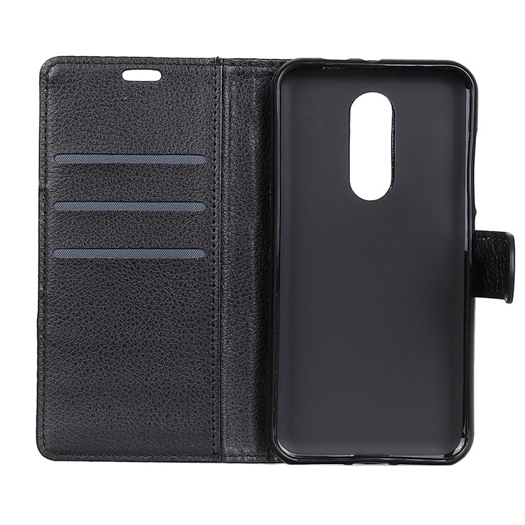 Litchi Skin Wallet Leather Stand Case for Sony Xperia 1 - Black-5