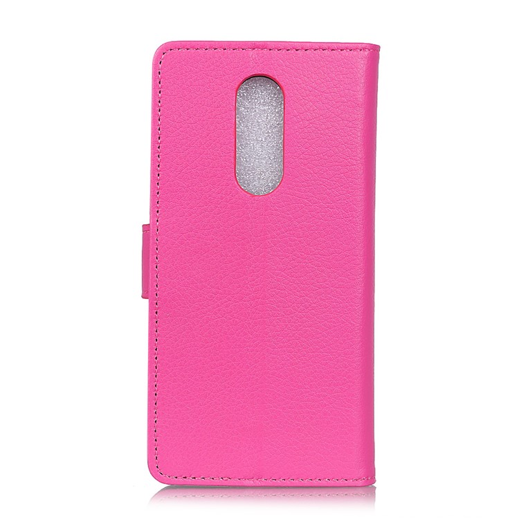 Litchi Skin Wallet Leather Magnetic Case for Sony Xperia 1 - Rose-3