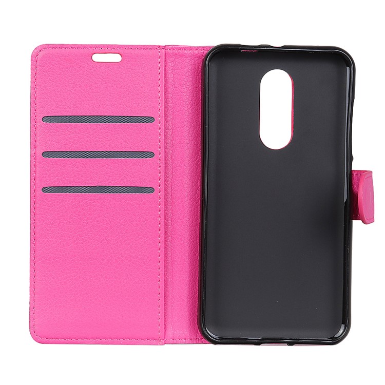 Litchi Skin Wallet Leather Magnetic Case for Sony Xperia 1 - Rose-4