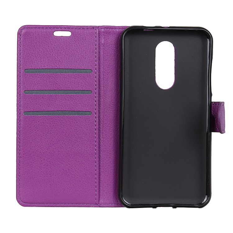 Litchi Skin Magnetic Leather Stand Cover for Sony Xperia 1 - Purple-5