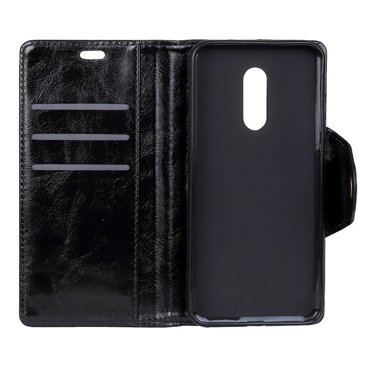 Textured PU Leather Wallet Stand Phone Case for Sony Xperia 1 - Black-4