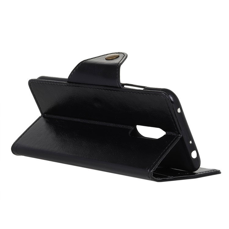 Textured PU Leather Wallet Stand Phone Case for Sony Xperia 1 - Black-5