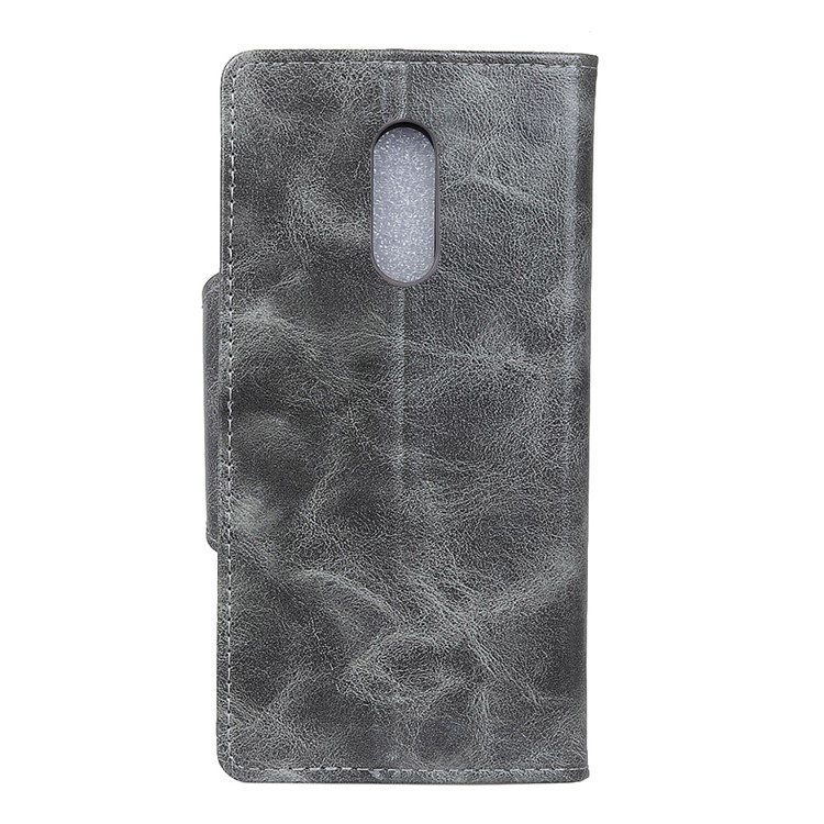 Textured PU Leather Wallet Stand Phone Cover for Sony Xperia 1 - Grey-3