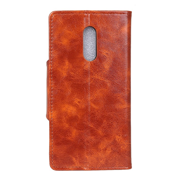 Textured PU Leather Wallet Stand Mobile Cover for Sony Xperia 1 - Orange-3