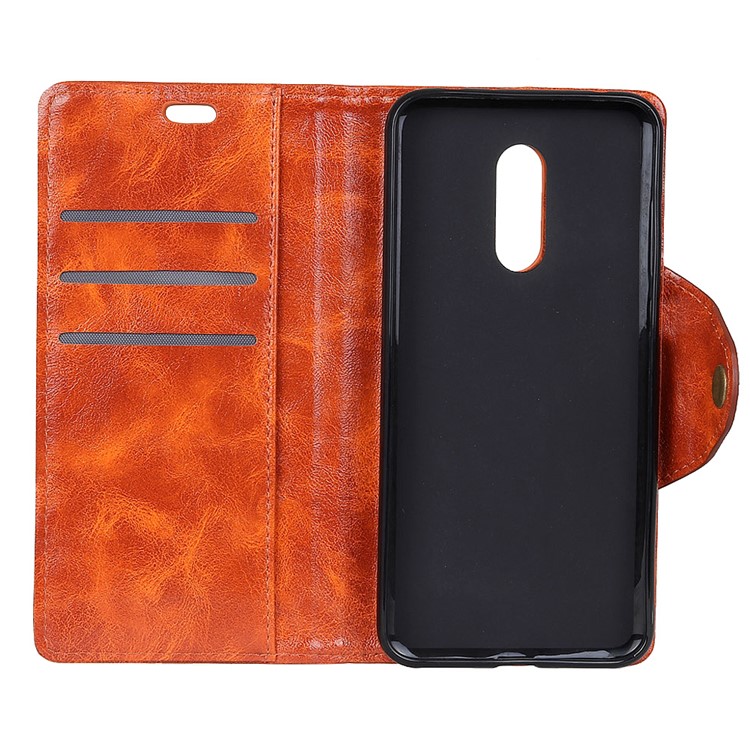 Textured PU Leather Wallet Stand Mobile Cover for Sony Xperia 1 - Orange-4