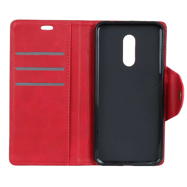 PU Leather Wallet Stand Mobile Phone Case for Sony Xperia 1 - Red-5