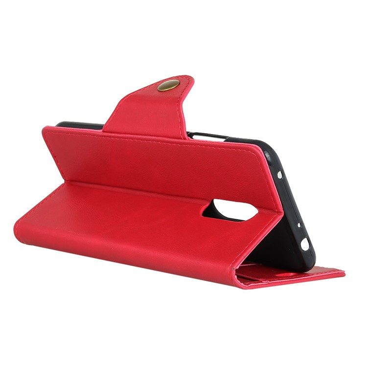 PU Leather Wallet Stand Mobile Phone Case for Sony Xperia 1 - Red-6