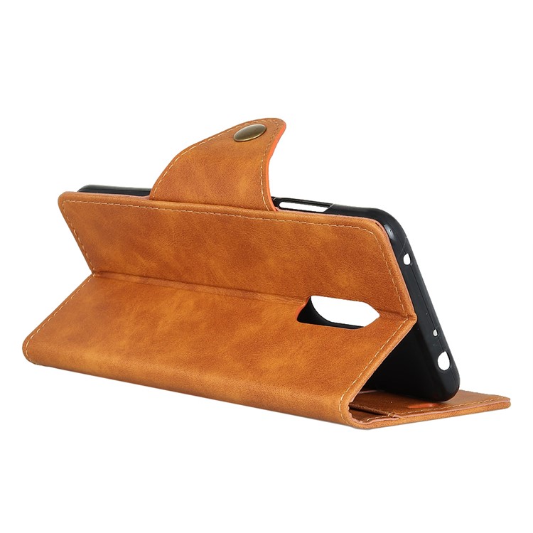 PU Leather Wallet Stand Mobile Shell for Sony Xperia 1 - Brown-6
