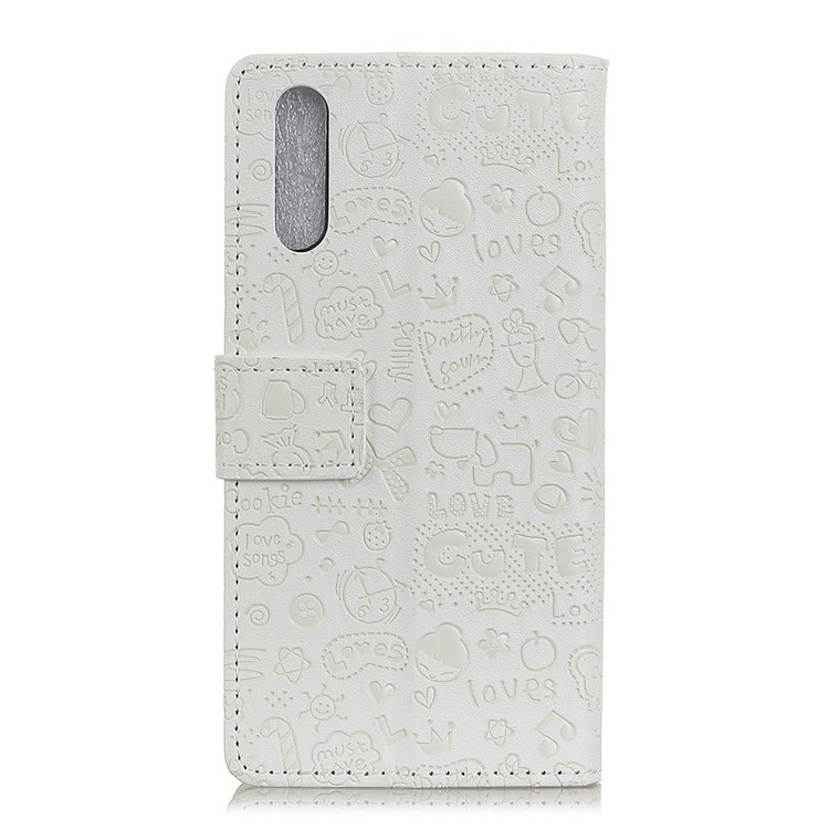 Cartoon Graffiti Wallet Leather Stand Phone Cover for Sony Xperia L3 - White-2