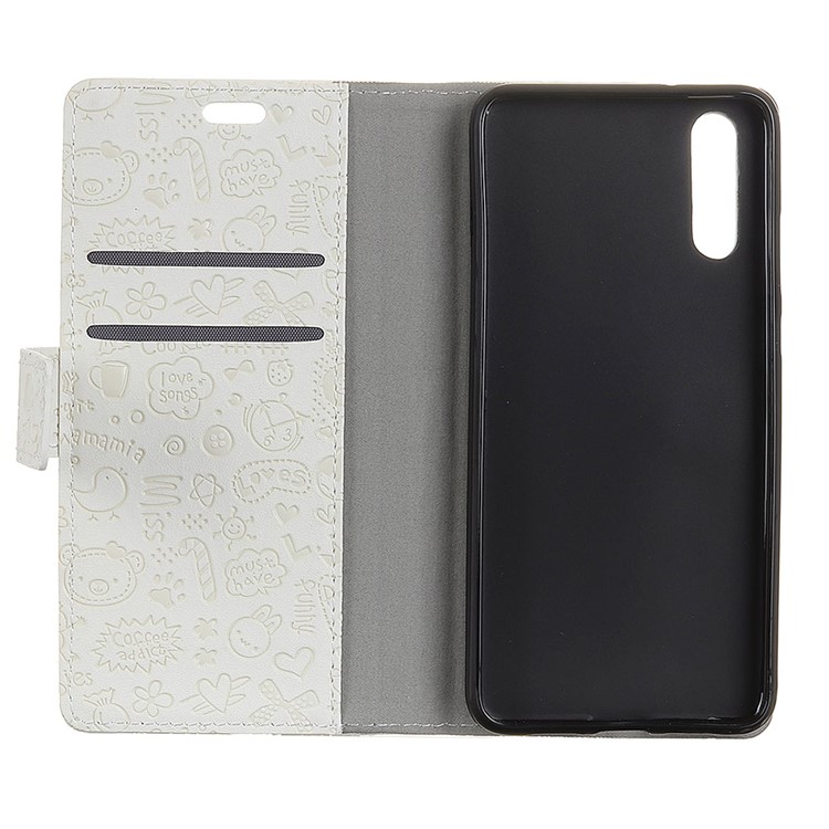 Cartoon Graffiti Wallet Leather Stand Phone Cover for Sony Xperia L3 - White-3