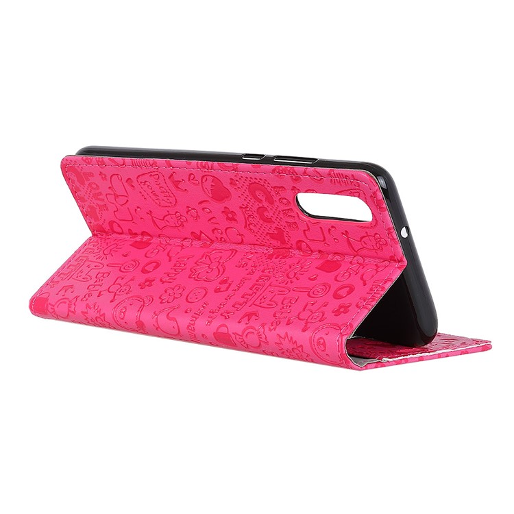 Cartoon Graffiti Wallet Leather Stand Phone Casing for Sony Xperia L3 - Rose-5