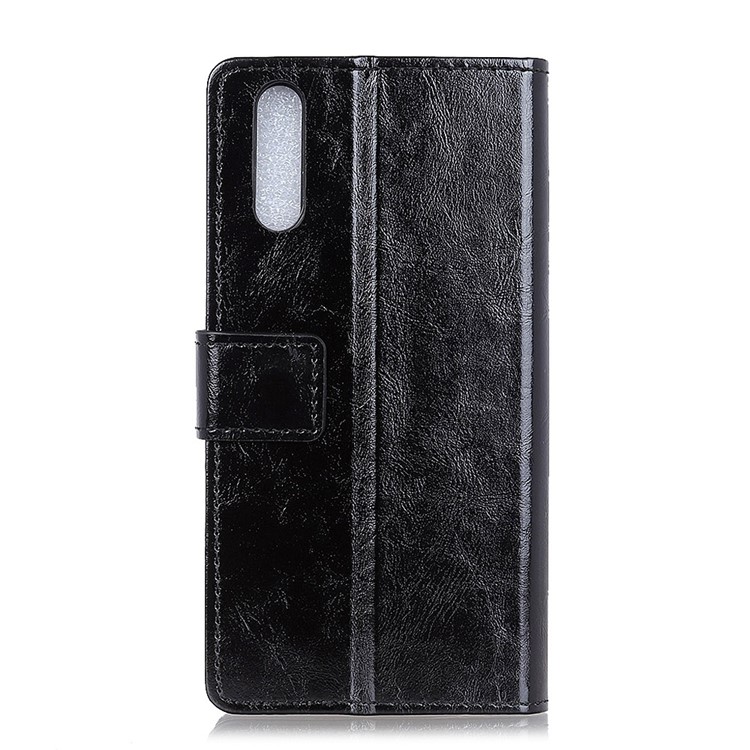 Crazy Horse Magnetic Stand Wallet PU Leather Protective Case for Sony Xperia L3 - Black-2