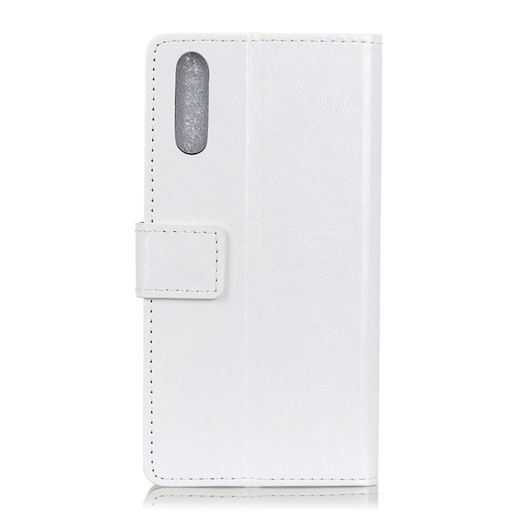 Crazy Horse Magnetic Stand Wallet PU Leather Protective Cover for Sony Xperia L3 - White-2