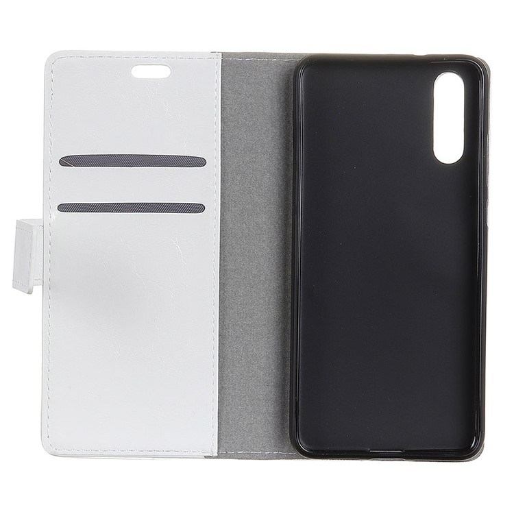 Crazy Horse Magnetic Stand Wallet PU Leather Protective Cover for Sony Xperia L3 - White-3